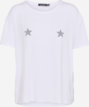 Boohoo Μπλουζάκι 'Stars' σε λευκό: μπροστά