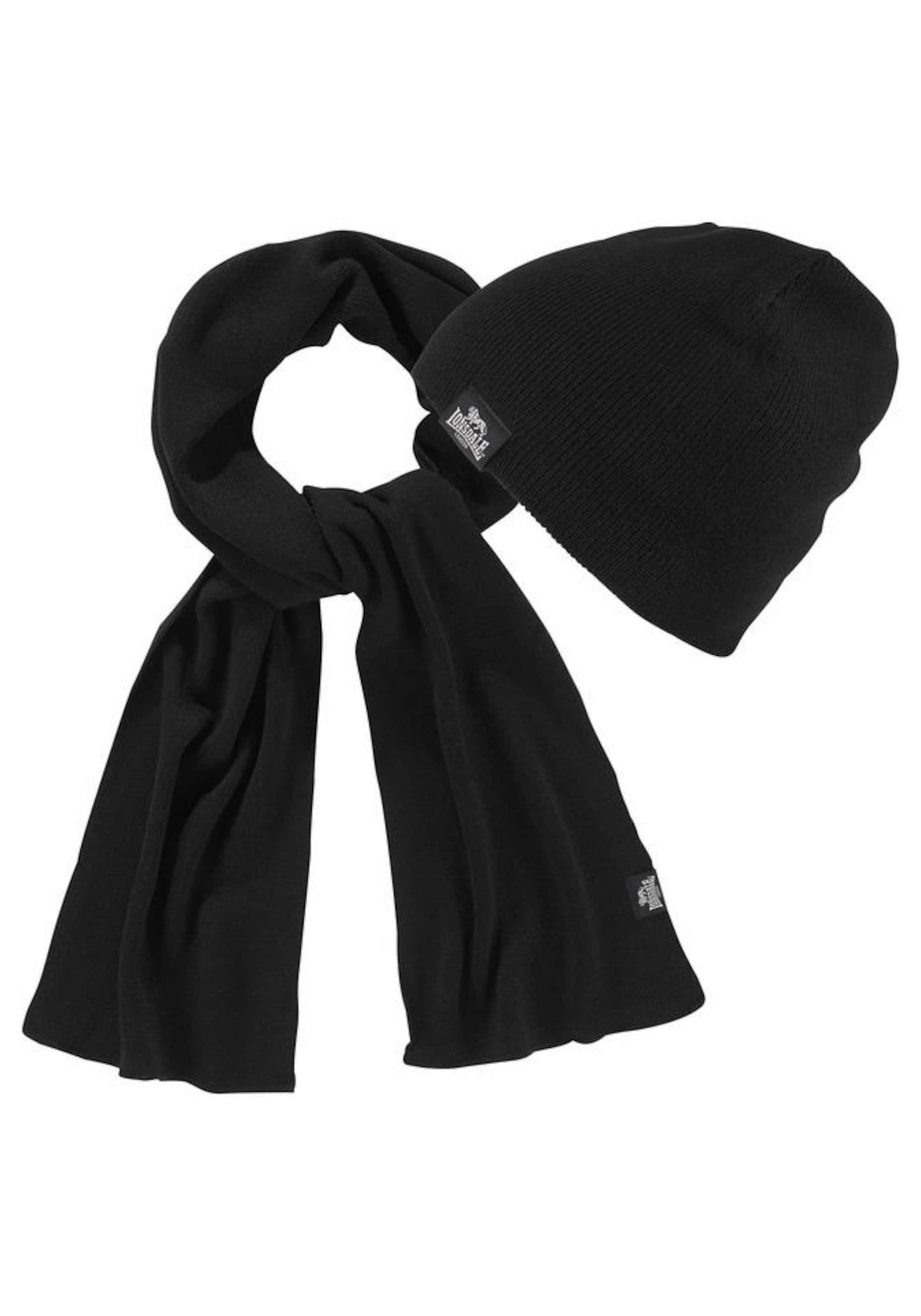 LONSDALE - Cachecóis 'Leafield' em preto: frente