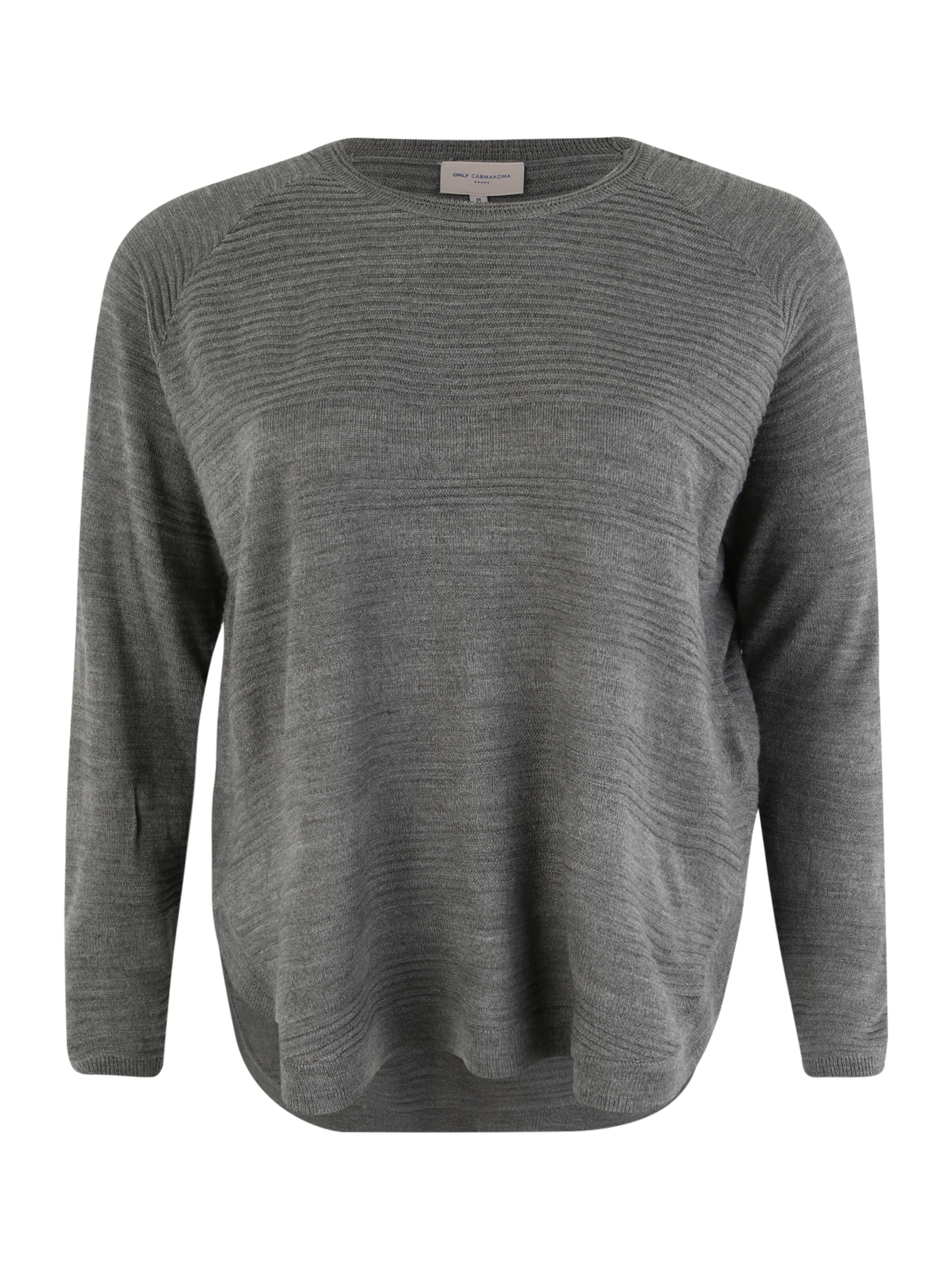 ONLY Carmakoma - Trui 'CARPLAIN' in de kleur Grijs gemêleerd