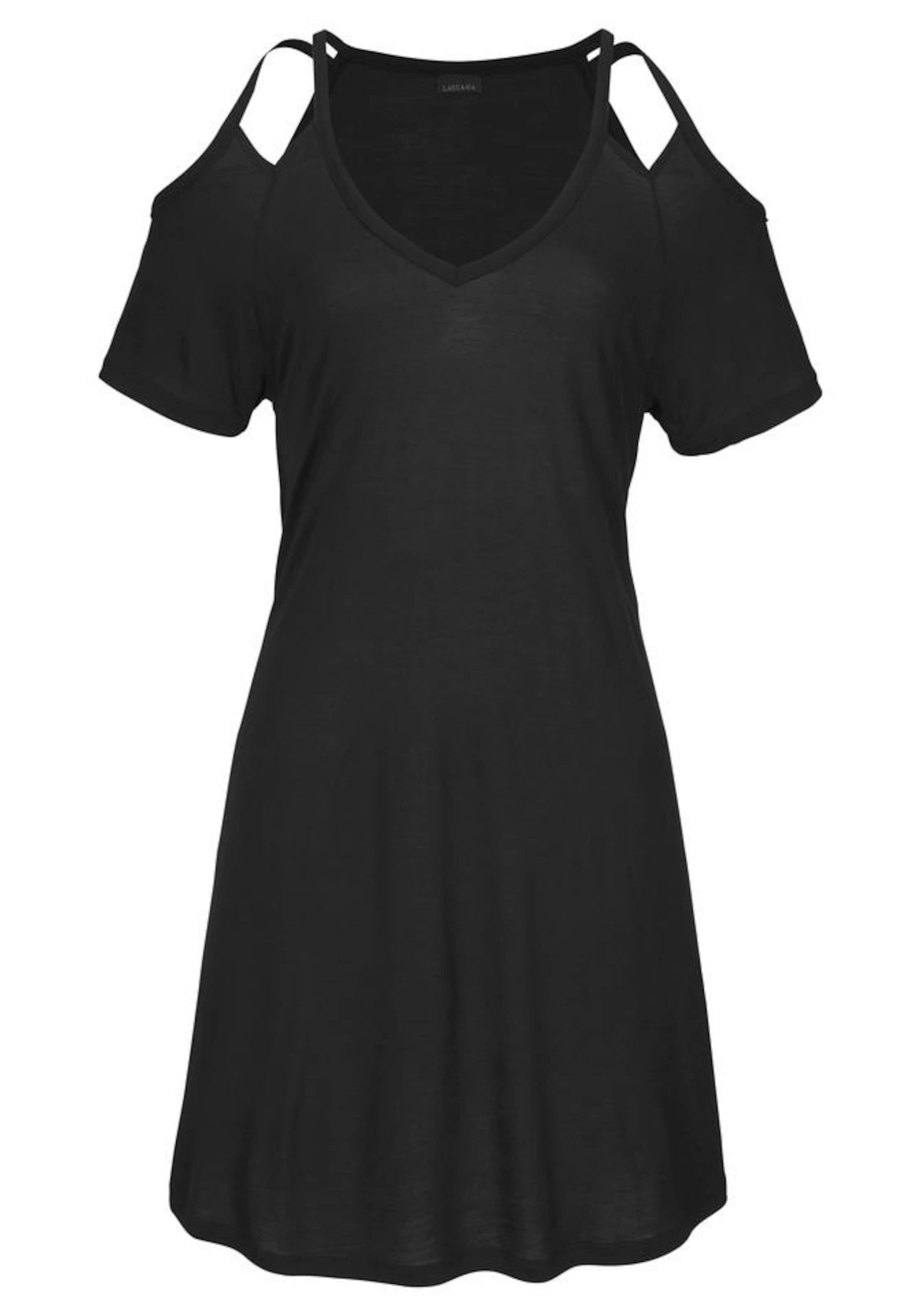 LASCANA - Longkleid in schwarz