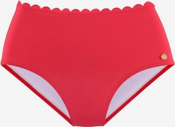 LASCANA Bikinihousut 'Scallop' värissä punainen: edessä