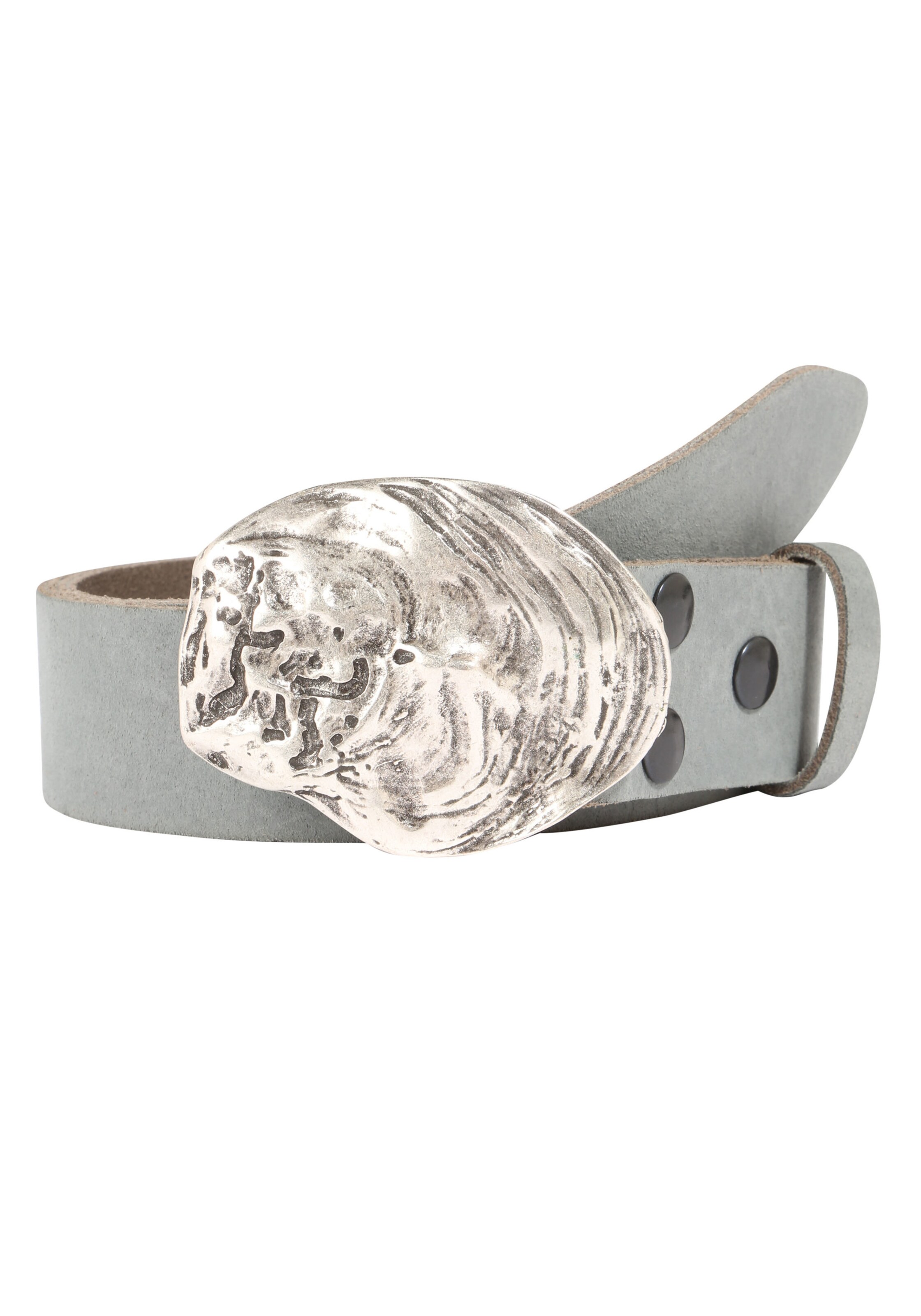 RETTUNGSRING by showroom 019° Echtledergürtel in Grau: Vorderseite