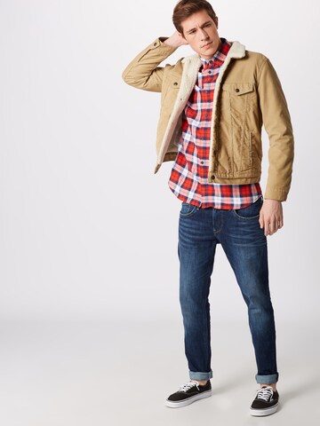 JACK & JONES Slim fit Koszula 'Jornico' w kolorze czerwony