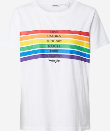 balta WRANGLER Marškinėliai 'Pride': priekis