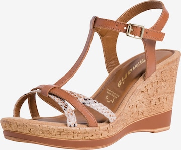 TAMARIS Sandalen met riem in Bruin: voorkant