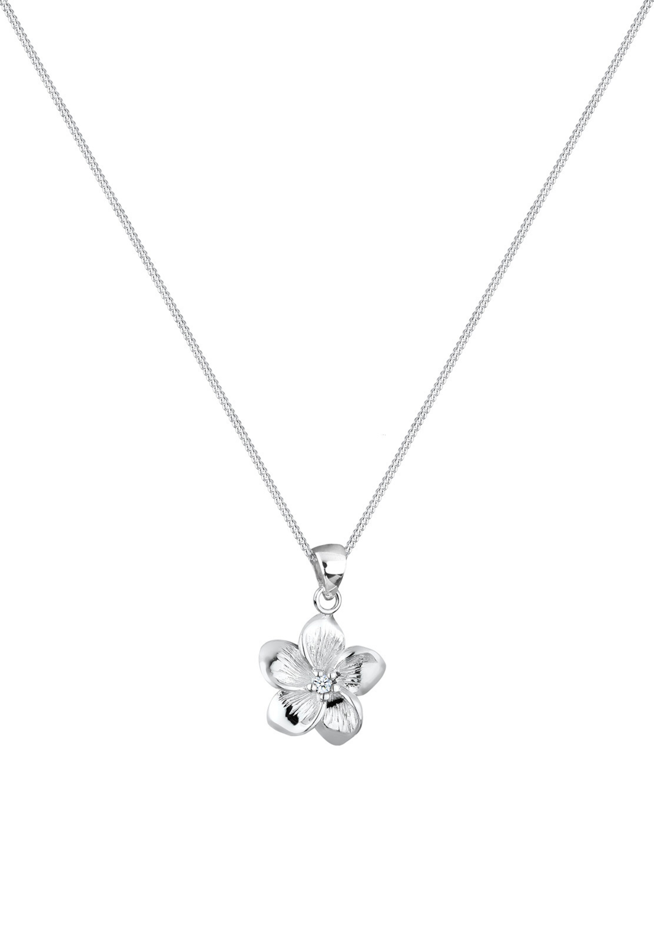 ELLI PREMIUM Necklace 'Frangipani Blüte' in Silver