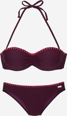 BUFFALO Bandeau Bikini in Lila: voorkant