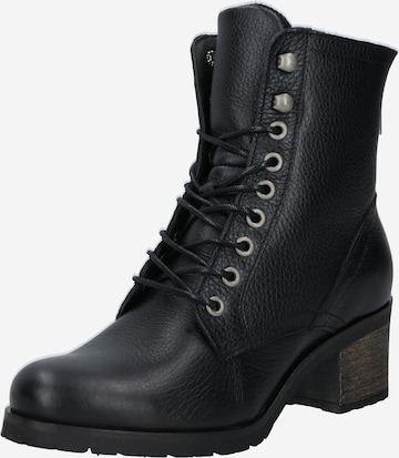 BULLBOXER Lace-Up Ankle Boots in Black: front