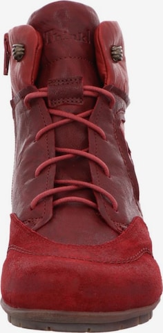 THINK! Lace-Up Ankle Boots in Red