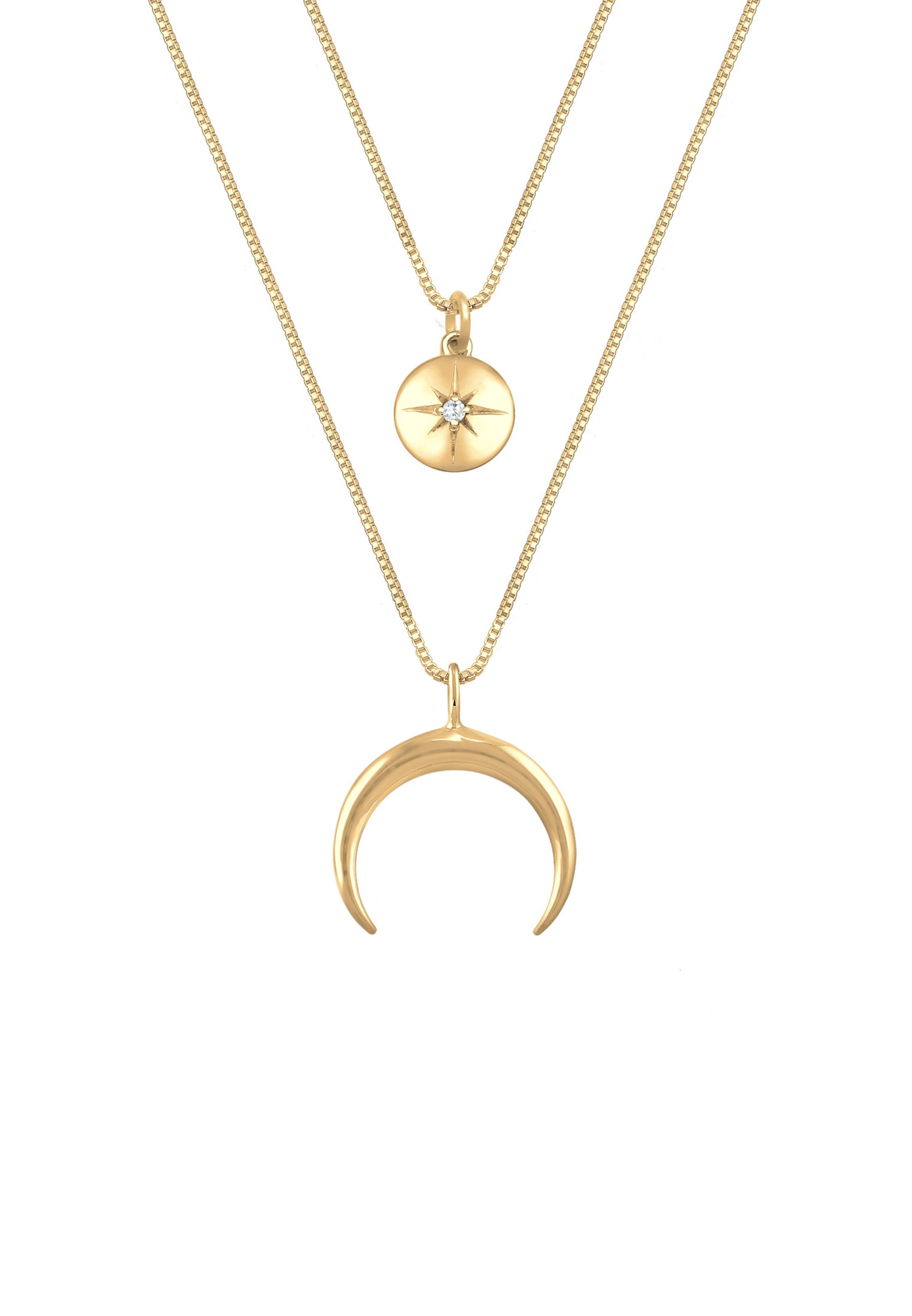 Chaîne 'Astro, Halbmond, Sterne' ELLI en or