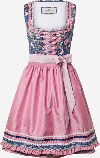 STOCKERPOINT Dirndl 'Bruna' en bleu / mélange de couleurs / rose, Vue avec produit