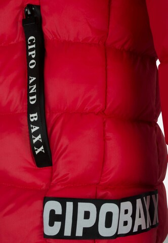 CIPO & BAXX Steppjacke mit Kapuze in Rot