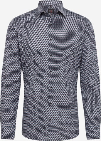 OLYMP Slim fit Button Up Shirt 'Level 5' in Blue: front