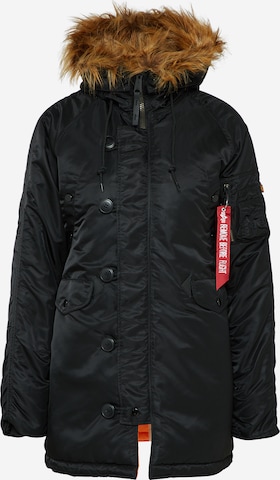 ALPHA INDUSTRIES Winterjas in Zwart: voorkant