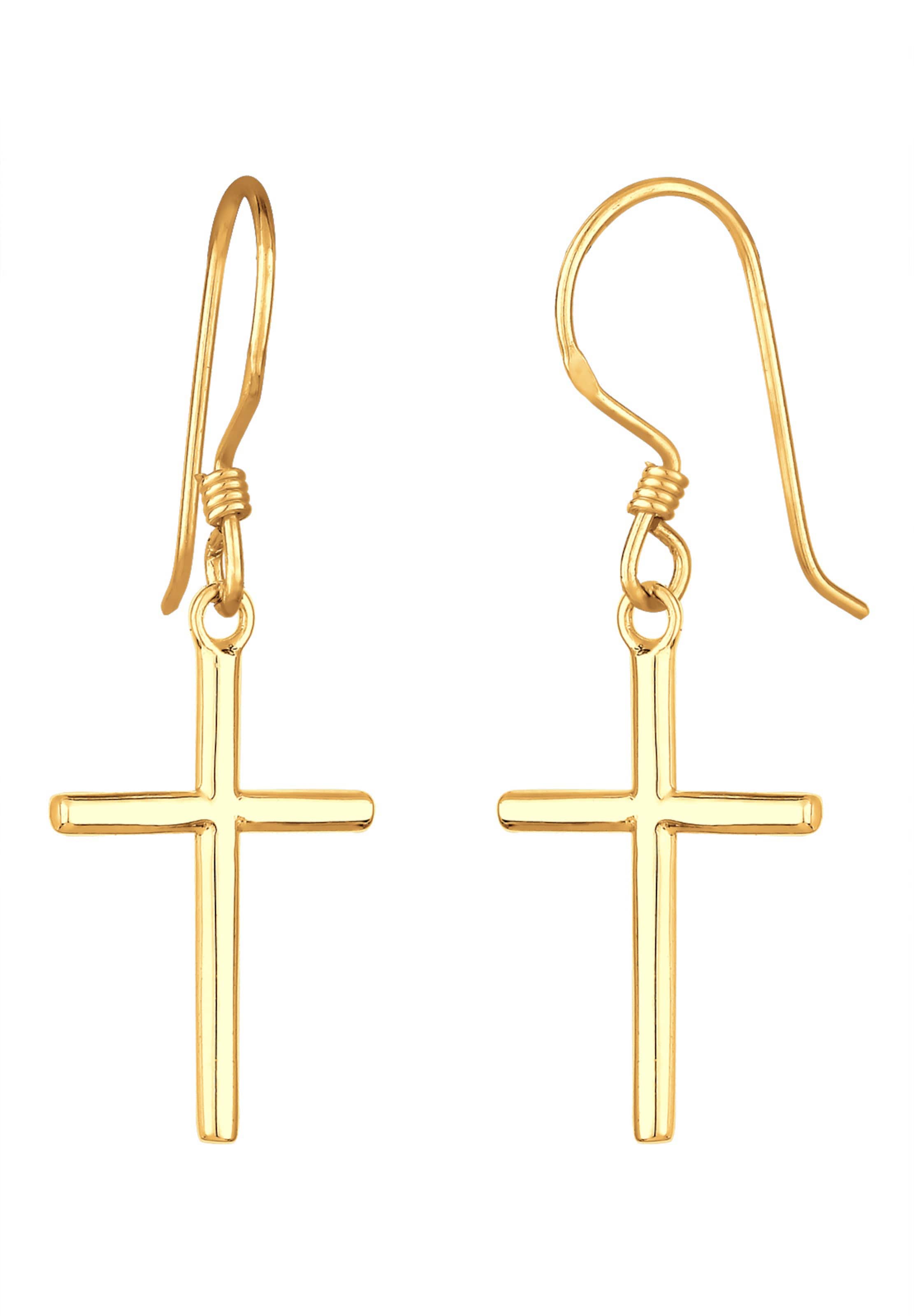 ELLI Örhängen 'Kreuz' i guld: framsida