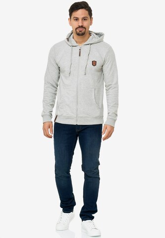 INDICODE JEANS Zip-Up Hoodie 'Braidwood' in Grey