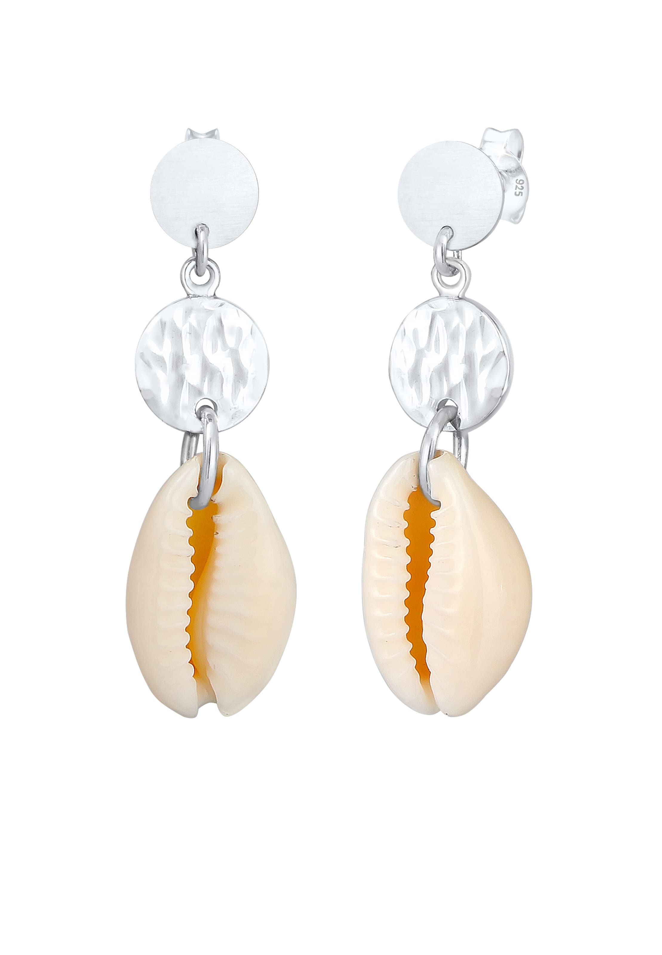 ELLI Серьги 'Muschel' в Серебристый: спереди