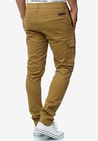 Coupe slim Pantalon cargo 'Mathews ' INDICODE JEANS en beige