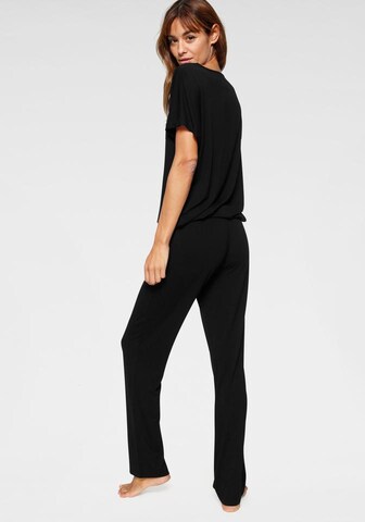LASCANA Regular Pajama in Black