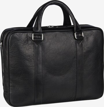 LEONHARD HEYDEN Laptop Bag 'Bergamo' in Black: front