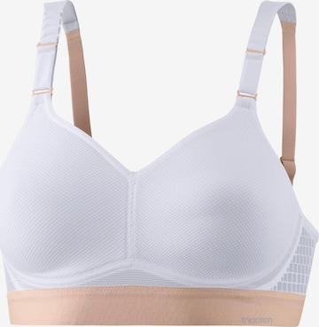 Triumph Triaction T-shirt Sports Bra in White: front