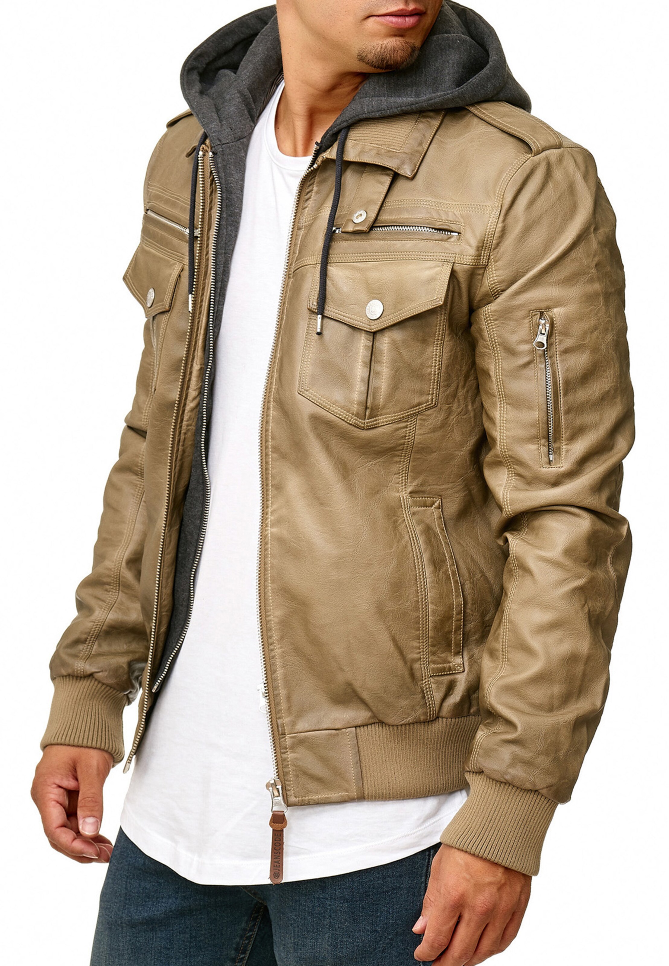 INDICODE JEANS Between-season jacket 'Aaron' in Beige