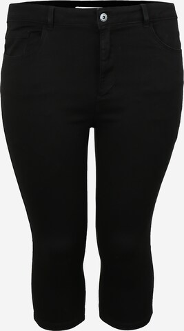 ONLY Carmakoma - Skinny Vaquero 'Augusta' en negro: frente