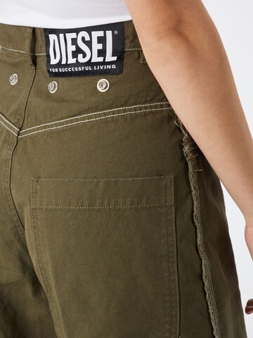 DIESEL بساق عريضة سراويل 'P-RAEY' بلون أخضر