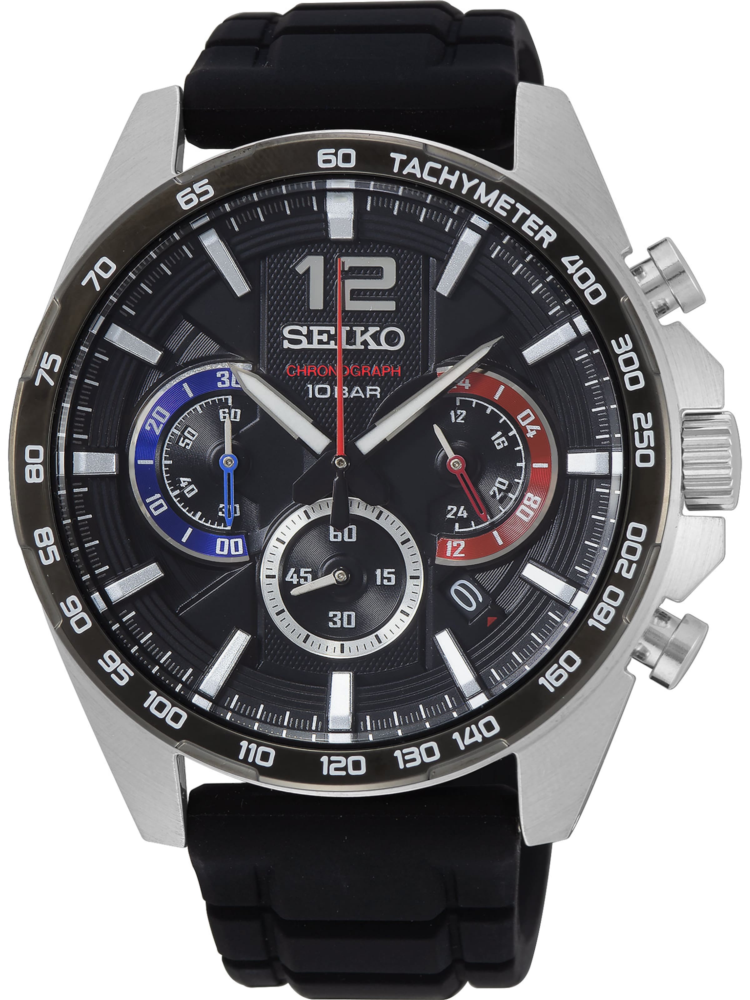 SEIKO Uhr in Schwarz: Vorderseite