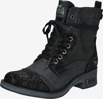 MUSTANG Lace-Up Ankle Boots in Black: front