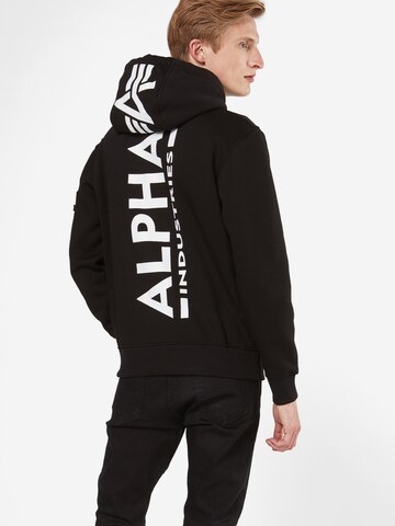 Felpa di ALPHA INDUSTRIES in nero: frontale