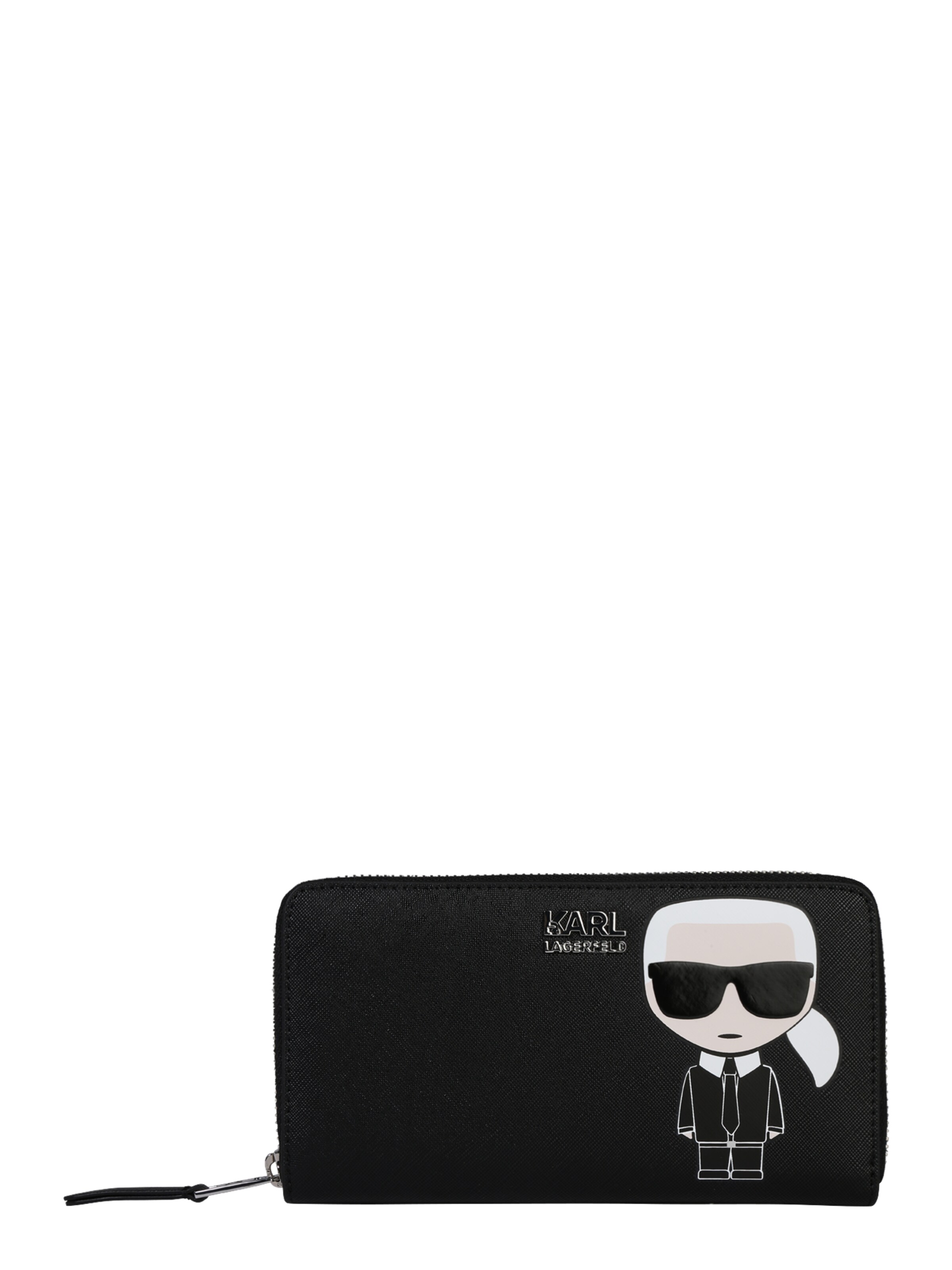 Karl Lagerfeld - Portemonnee 'k/ikonik zip wallet' in de kleur Zwart