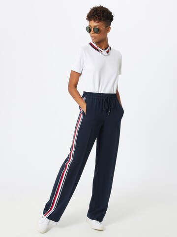 TOMMY HILFIGER Wide leg Pleat-Front Pants in Blue