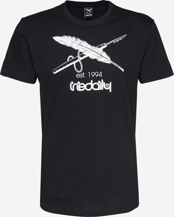 Iriedaily - Camiseta en negro: frente