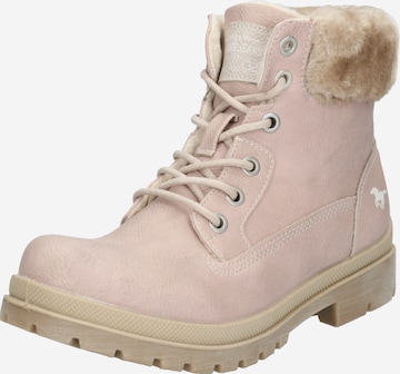 Bottines à lacets MUSTANG en rose : devant