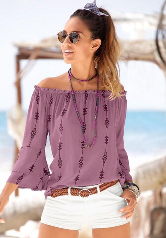 LASCANA Blouse in Purple: front