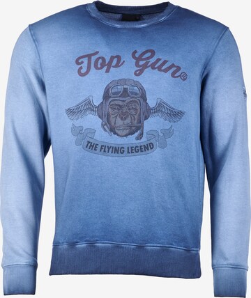 TOP GUN Sweatshirt 'Smoking Monkey' in Blauw: voorkant