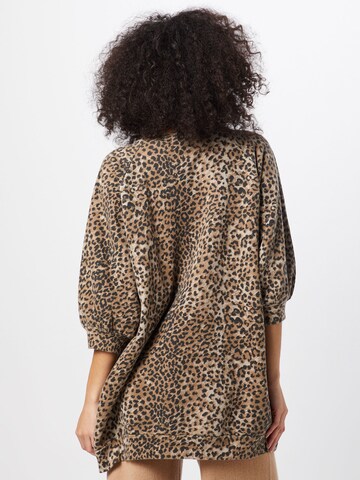 Bluză de molton 'Super Oversized Flame Sweatshirt' de la Ragdoll LA pe maro: spate