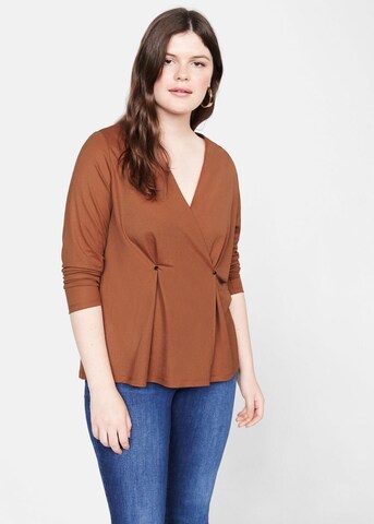 MANGO Blouse 'Atelier' in Bruin