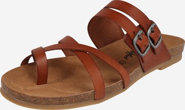 COSMOS COMFORT T-Bar Sandals in Brown: front