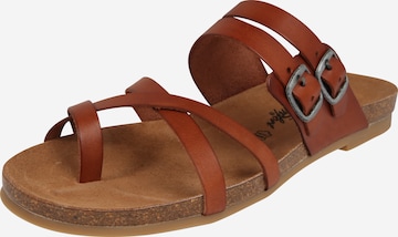 COSMOS COMFORT T-Bar Sandals in Brown: front