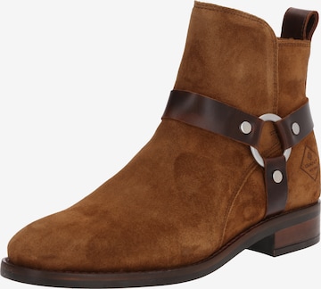 GANT Enkellaarsjes 'Fay Mid Zip boot' in Bruin: voorkant