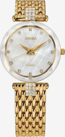 JOWISSA Analog Watch 'Facet Strass' in Gold: front