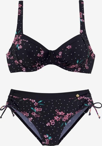 LASCANA Balconette Bikini 'Wire Osaka' in Schwarz: predná strana