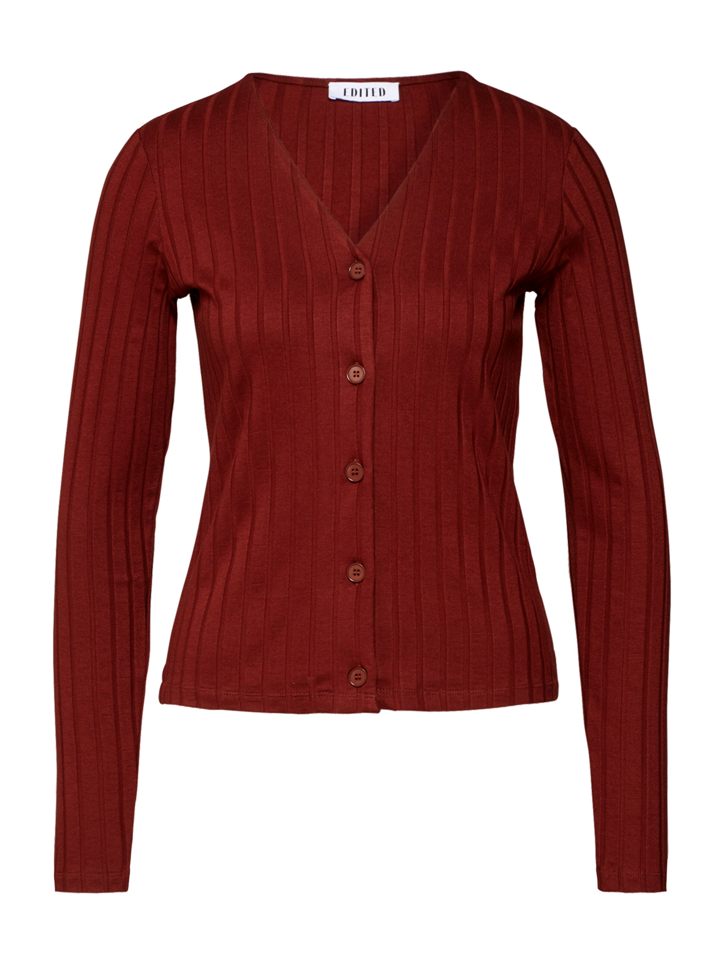 EDITED - Gebreid vest 'Lenora' in de kleur Roestbruin