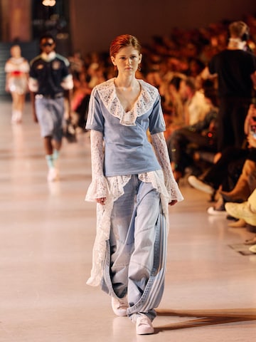 Lace Layered Denim Look by ADIDAS ORIGINALS