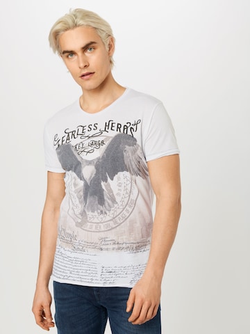 Key Largo Regular fit T-shirt 'MT FEARLESS' i vit: framsida