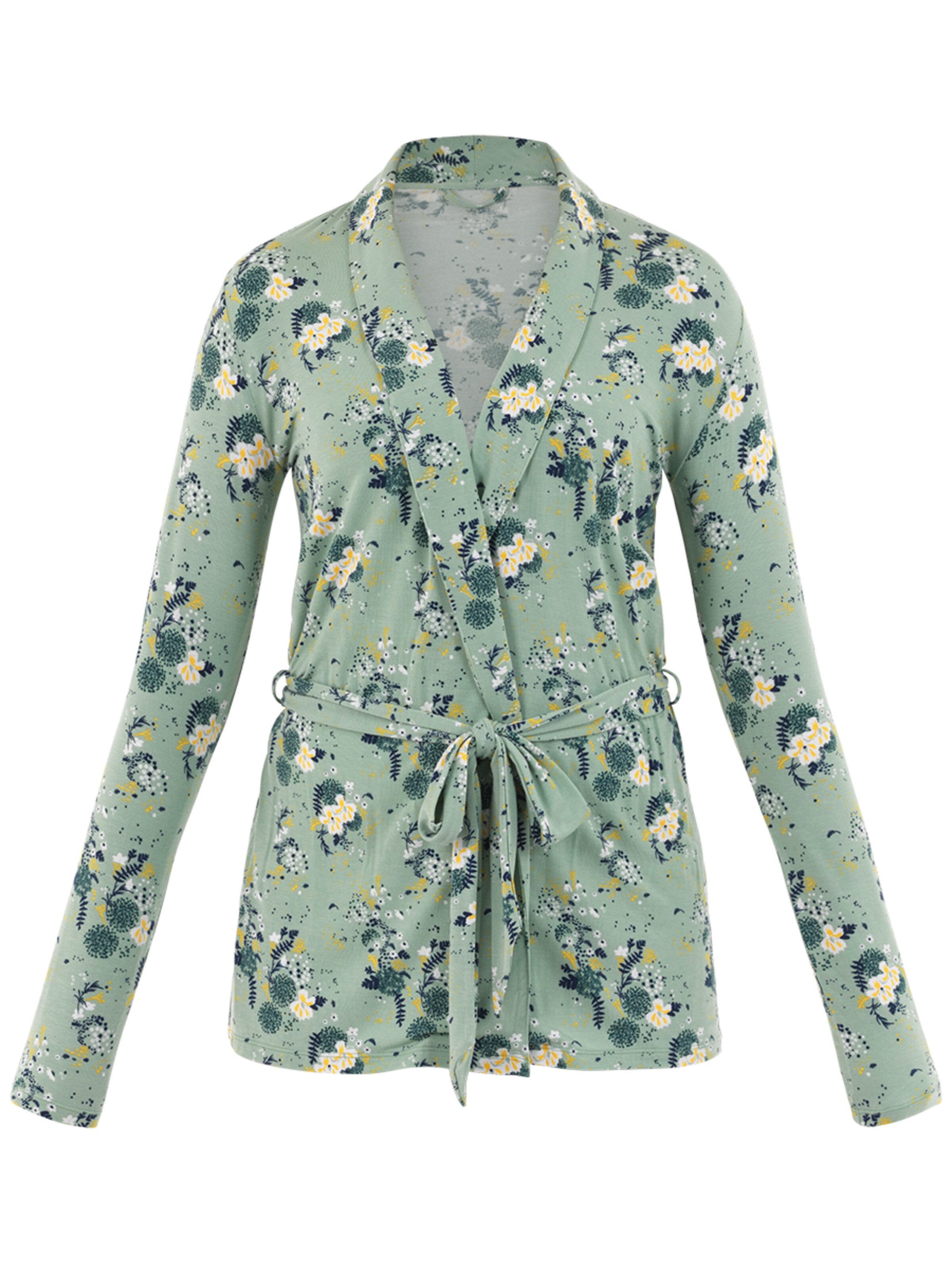 PALMERS - Badjas kort 'Garden Nights' in de kleur Lichtgeel