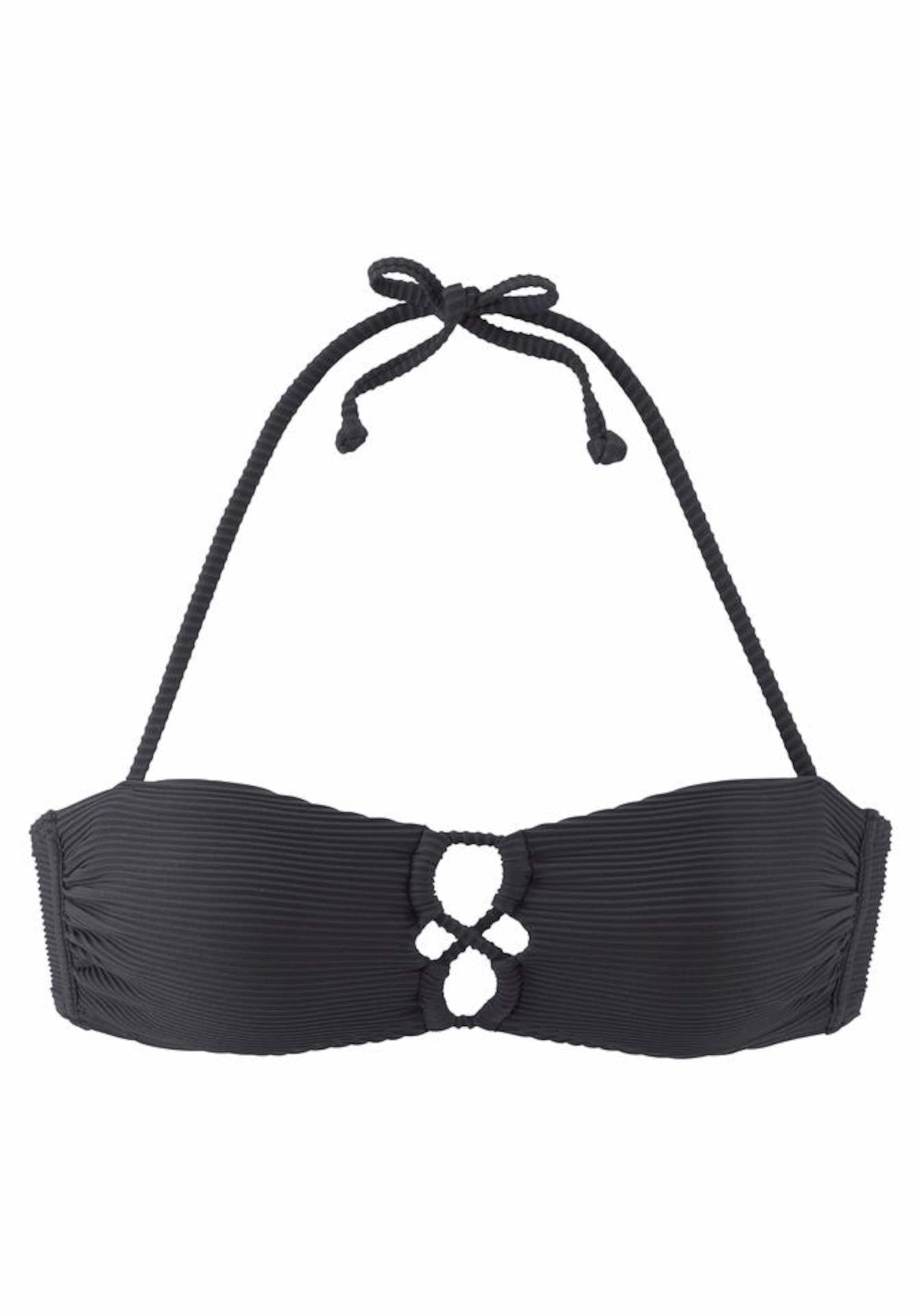 SUNSEEKER - Bandeau Top de bikini 'Fancy' en negro: frente