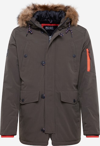 INDICODE JEANS Winter Parka 'Leake' in Green: front